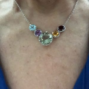 Prasiolite and multi gemstone 16/18 in sterling